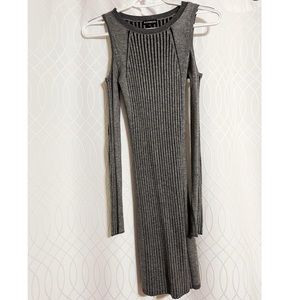Express long sleeve with open shoulders sweater dress, size xxs
